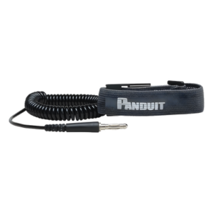 PANDUIT RGESDWS – Pulsera Anti ESD / Tela Ajustable / Cable Espiral 1.82 m (6 ft) / Resistencia 1 MΩ / Broche 4 mm