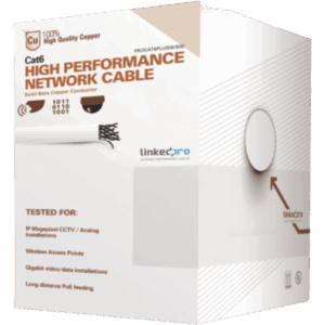 LINKEDPRO BY EPCOM PRO-CAT-6-PLUS-W/500-V2 – Cable de Red UTP / Cat6+ / Calibre 23 AWG / 152 m (500 ft) / 250 MHz / Gigabit Ethernet / Interior PVC CM / Blanco