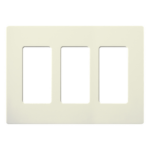 LUTRON ELECTRONICS SC3BI – Tapa de Pared / 3 Espacios / Diseño Screwless / Acabado Satinado / Color Biscuit