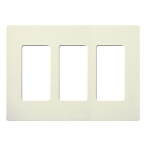 LUTRON ELECTRONICS SC3BI – Tapa de Pared / 3 Espacios / Diseño Screwless / Acabado Satinado / Color Biscuit