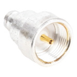 RF INDUSTRIES,LTD PT-4000-114 – Adaptador Coaxial / Conector SMB Plug (Pin Hembra) / Bronce Plateado / Contactos Bañados en Oro / Dieléctrico de Teflón / Diseño Modular