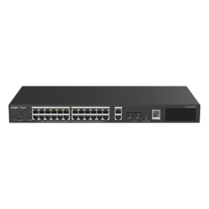 RUIJIE RG-ES228GS-P – Switch PoE+ Smart / 24 Puertos Gigabit / 370W / 2 SFP 1Gb / 56 Gbps / 41.66 Mpps