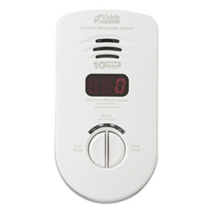 KIDDE KN-COP-DP-10YL – Alarma de CO enchufable 120 V CA / Pantalla digital PPM / Batería de litio sellada 10 años / Sensor electroquímico / Enchufe giratorio / Paquete de 3