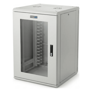 LINKEDPRO LES-60-60-18UGW – Gabinete Rackeable / 18U / 19 in / Puerta Cristal / Carga 750 Kg / 600x605x930 mm (23.6x23.8x36.6 in) / 3.05 ft Alto