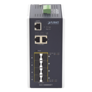 PLANET IGS-10080MFT – Switch Industrial Administrable L2+ / 8 Puertos SFP 1G / 2 Puertos TP Gigabit / 2 Puertos SFP 2.5G / -40 a 75°C / IP30