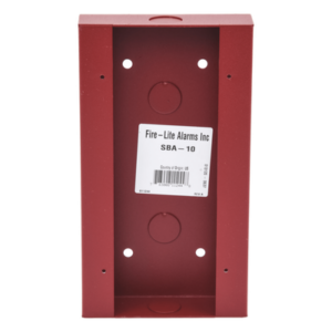 FIRE-LITE SBA-10 – Caja de Montaje Superficial / Acero Rojo / 4.5 x 8.188 x 1.375 pulgadas / Interior Seco / Estaciones BG-12LR Series