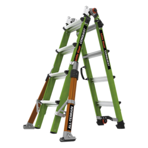 Little Giant Ladder Systems CONQUEST2.0 – Escalera Multi-Posiciones / 6.7 m (22') / Suelos Inclinados / Bloqueo Rápido / Almohadilla Giratoria / Ruedas Tip Glide