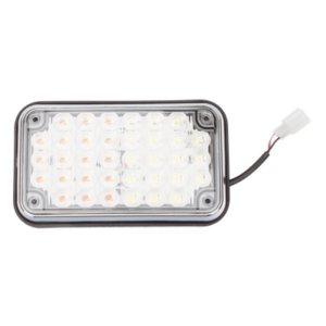 EPCOM INDUSTRIAL SIGNALING XLTE595RW – Luz de Advertencia LED / 6x4 pulgadas / Bicolor Rojo/Claro / 66 LED / 12 VCC / 10 Modos de Destello / Montaje Permanente