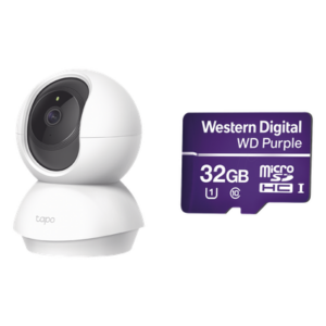TP-LINK TAPOC200/WD32 – Cámara IP Wi-Fi / 2 Megapixel / Audio Bidireccional / Detección de Movimiento / Micro SD 32 GB / 2.4 GHz