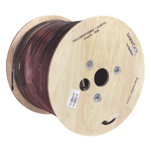 LINKEDPRO BY FIBERHOME IC-FIG8A1-1C/2KM – Carrete de Fibra Óptica Aérea Drop / 2 km (6562 pies) / G.657A1 / Monomodo 1 Hilo / Span 80 / LS0H