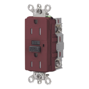 HUBBELL HUB-GFSG-5262R – Receptáculo GFCI de Auto-verificación / 15 A / 125 V / 2 Polos / Resistente a Manipulaciones e Intemperie / NEMA 5-15R / Grado Industrial / 4.06 in