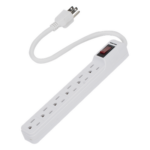 SURTEK SYS-136201 – Multicontacto con Cable / 6 Tomas con Tierra / 15 A / Calibre 14 AWG / Cable 30 cm (11.8 in) / Interruptor Iluminado
