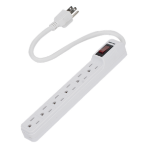 SURTEK SYS-136201 – Multicontacto con Cable / 6 Tomas con Tierra / 15 A / Calibre 14 AWG / Cable 30 cm (11.8 in) / Interruptor Iluminado