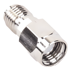RF INDUSTRIES,LTD RP-3405 – Adaptador RF en Línea / Conector SMA Macho Inverso a SMA Hembra / Cuerpo Bronce Niquelado / Contacto Oro / Aislante Teflón