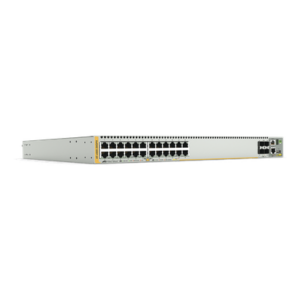ALLIED TELESIS AT-X930-28GPX-901 – Switch PoE+ Stackeable Capa 3 / 24 Puertos Gigabit / 4 SFP+ 10G / Stacking Virtual / PSU Hot-Swap / 214.3 Mpps / 808 W PoE+
