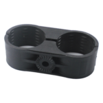 SYSCOM TOWERS CB158 – Sujetador Plástico para Cable Coaxial / Doble / 1-5/8" a 2" (51 mm) / Varilla Roscada 3/8" o M10 / Paquete de 10 Piezas