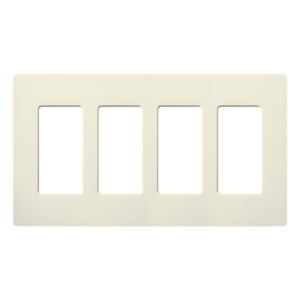 LUTRON ELECTRONICS SC4BI – Placa de Pared Screwless / 4 Espacios / Acabado Satinado / Compatible con Dimmers y Switches Lutron