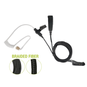 PRYME SPM-2383-BF – Micrófono de Solapa / 2 Cables / Fibra Trenzada / Conector Motorola TRBO XPR6XXX/TXX y APX