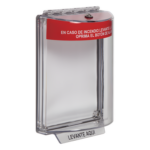 STI STI-13010FR-ES – Cubierta Protectora de Policarbonato / Montaje Empotrado / Rango Térmico -40 a 121 °C / Diseño Compacto 103x151 mm / Texto de Incendio en Español
