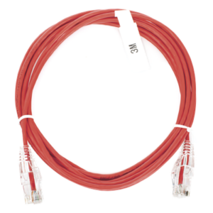 LINKEDPRO BY EPCOM LP-UT6-300-RD-28 – Cable de Parcheo Slim UTP Cat6 / 3 m (9.84 ft) / 28 AWG / Rojo / 1 Gbps