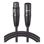 UGREEN 20714 – Cable XLR Balanceado / 3 Pines Macho a Hembra / 10 m (32.8 ft) / Triple Blindaje / OFC / Conectores Niquelados