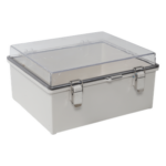 PRECISION PST-3030-18ET – Gabinete Plástico ABS / Puerta Transparente Policarbonato / 300 x 300 x 180 mm (11.8 x 11.8 x 7.1 in) / Uso en Intemperie / Cierre por Broches Inoxidables / Compatible con Placa Interna