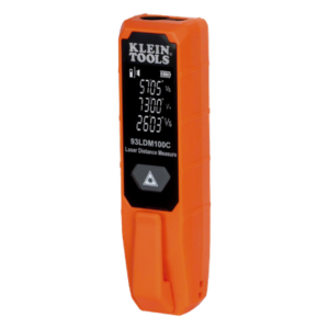 KLEIN TOOLS 93-LDM-100C – Medidor Láser de Distancia / Rango 5.1 cm a 30.5 m (16.7 ft a 100.1 ft) / Precisión 1/16'' / Pantalla LCD Dual / Clip de Bolsillo