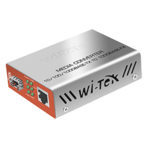 WI-TEK WI-MC-111GP – Convertidor de Medios PoE / RJ45 Gigabit 802.3af/at / SFP 1G / Alcance PoE 100 m (328.1 ft) / Fibra 25 km