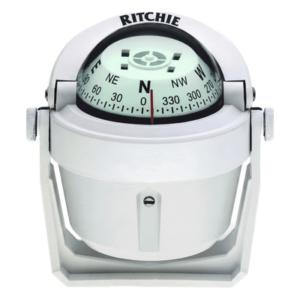 RITCHIE B-51W – Brújula Marítima / Dial 2" (51 mm) / Lectura Directa / Iluminación Nocturna Verde / Bracket Ajustable / Compuesto Alta Temperatura / 100% Reparable
