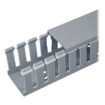 PANDUIT FC1X1LG2 – Canaleta Ranurada de PVC con Tapa / Tipo F / 32 mm Ancho x 28.7 mm Alto / 2 m (6.56 ft) Largo / Gris