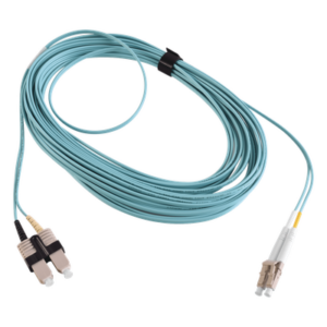 SIEMON FJ2-LCSC5L-10AQ – Jumper de Fibra Óptica / Multimodo 50/125 OM3 / LC-SC Duplex / OFNR / Aqua / 10 m (32.81 ft)