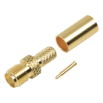 RF INDUSTRIES,LTD RP-3050-1C – Conector Coaxial SMA / Hembra Inverso / Anillo Plegable / Cable RG-58/U / Recubrimiento Oro / Aislante Teflón