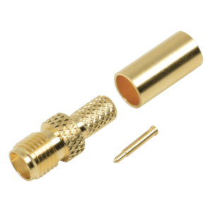 RF INDUSTRIES,LTD RP-3050-1C – Conector Coaxial SMA / Hembra Inverso / Anillo Plegable / Cable RG-58/U / Recubrimiento Oro / Aislante Teflón