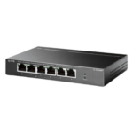 TP-LINK TLSF1006P – Switch PoE no administrable / 6 puertos 10/100 Mbps / 4 puertos PoE 802.3af/at / Presupuesto 67 W / Extensor hasta 250 m (820 ft) / Prioridad video