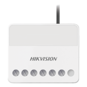 HIKVISION DS-PM1-O1L-WB – Relevador Inalámbrico / 1 Entrada Alarma 24 h / 1 Salida 0-36 Vcc 5 A / 433 MHz Bidireccional / AES-128 / LED de Estado