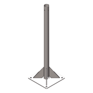 SB-MPR-5M – Mástil de Telecomunicaciones / 5 m (16.4 ft) / Tubo 2" Cédula 30 / Acero A36 / Galvanizado en Caliente / Placa Base 30 x 30 cm