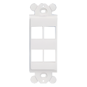 PANDUIT NK4RMFIW – Marco de Módulo Dúplex / 4 Puertos Keystone / Placas Frontales GFCI / Blanco Mate