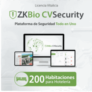 ZKTECO ZKCVHOTEL200 – Licencia Software de Hotelería / Control de Acceso para 200 Habitaciones / Integración con Cerraduras Electrónicas / Gestión Centralizada de Ocupación