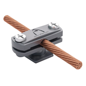 APLICACIONES TECNOLOGICAS AT030E – Grapa de Nylon / Elevación 17 mm / Cable 6-10 mm / Pletina 30x2-30x3.5 mm / Taco y Tornillo M6x25 mm / UNE 21186