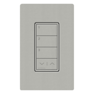 LUTRON RADIORA 3 RRSTW3RLPB – Botonera de pared / 3 botones de escena + subir-bajar / RF Clear Connect 2.4 GHz / alcance 75 ft / Pebble / RadioRA 3
