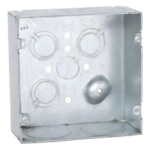 RACO HUB-259 – Caja Cuadrada / Acero Galvanizado / 6 Entradas 1 1/4" / 42 in³ / Profundidad 2-1/8" / UL Listed