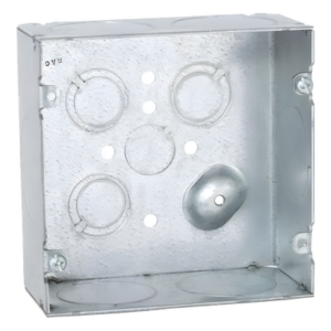 RACO HUB-259 – Caja Cuadrada / Acero Galvanizado / 6 Entradas 1 1/4" / 42 in³ / Profundidad 2-1/8" / UL Listed