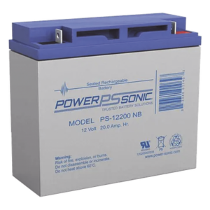 POWER SONIC PS-12200 – Batería de Respaldo AGM/VRLA / 12V / 20Ah / Terminales NB2 / 5 Años Vida Útil / Certificación UL