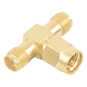 RF INDUSTRIES,LTD RSA-3400-1 – Adaptador RF en T / SMA Macho a Doble SMA Hembra / Recubrimiento de Oro / Aislante de Teflón