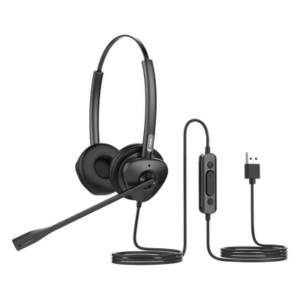FANVIL HT302U – Diadema USB / Binaural / Cancelación de Ruido ENC / Audio HD / Micrófono Dual / Plug & Play