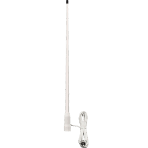 TXPROMARINE TX-5244-SYS – Antena Marina VHF / Fibra de Vidrio / 3.5 dBi / 50 W / Cable RG58 4.5 m (14.8 ft) / PL-259 / Bajo Perfil