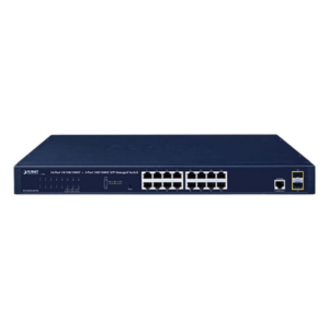 PLANET GS-4210-16T2S – Switch Administrable Capa 2 / 16 Puertos Gigabit RJ45 / 2 Puertos SFP 2.5G / CloudNMS / Montaje Rack 1U