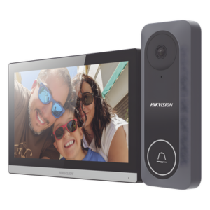 HIKVISION DS-KIS312-P – Videoportero Híbrido / Pantalla Táctil 7" / Wi-Fi 2.4 GHz / Cámara 1 Megapixel / TurboHD / Gran Angular 130° / IR 3 m (9.8 ft) / Audio Bidireccional