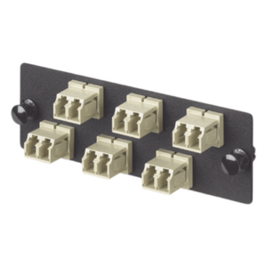 PANDUIT FAP6WEIDLCZ – Placa Acopladora de Fibra Óptica / 6 Conectores LC Duplex / 12 Fibras / Multimodo OM1 / Mangas Cerámicas Zirconia