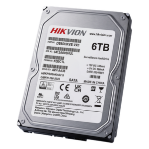 HIKVISION DS60HKVSVX1 – Disco Duro para Videovigilancia / 6 TB / SATA 6.0 Gb/s / 5400 RPM / 256 MB Buffer / 64 Cámaras HD / 24/7 / 180 TB/Año / MTTF 1M Horas